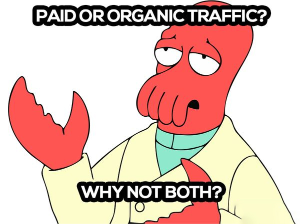 organic (SEO) and inorganic (paid)