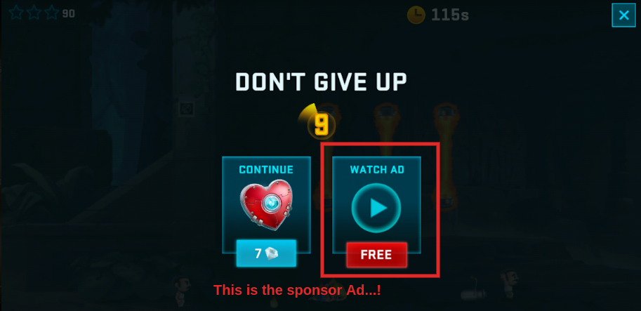 Image of Sponsor Ads in Game