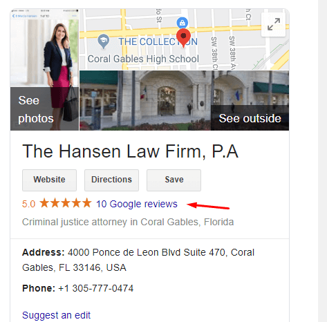 Review Rating in Law Firm SEO