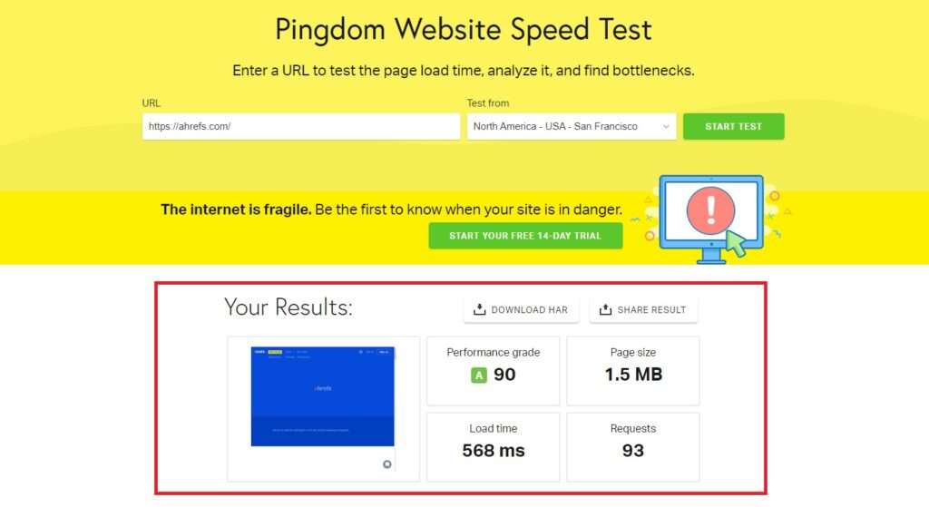 Mobile Page Speed Test