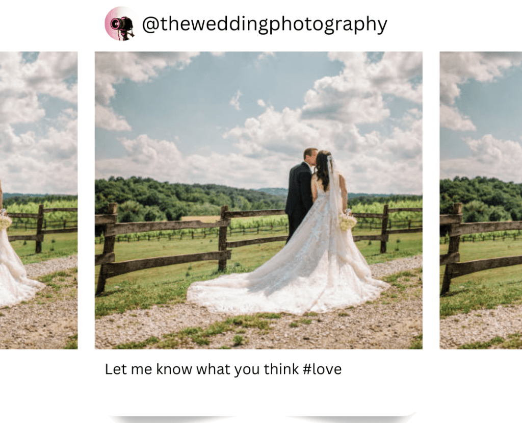 social media sharing for wedding photography