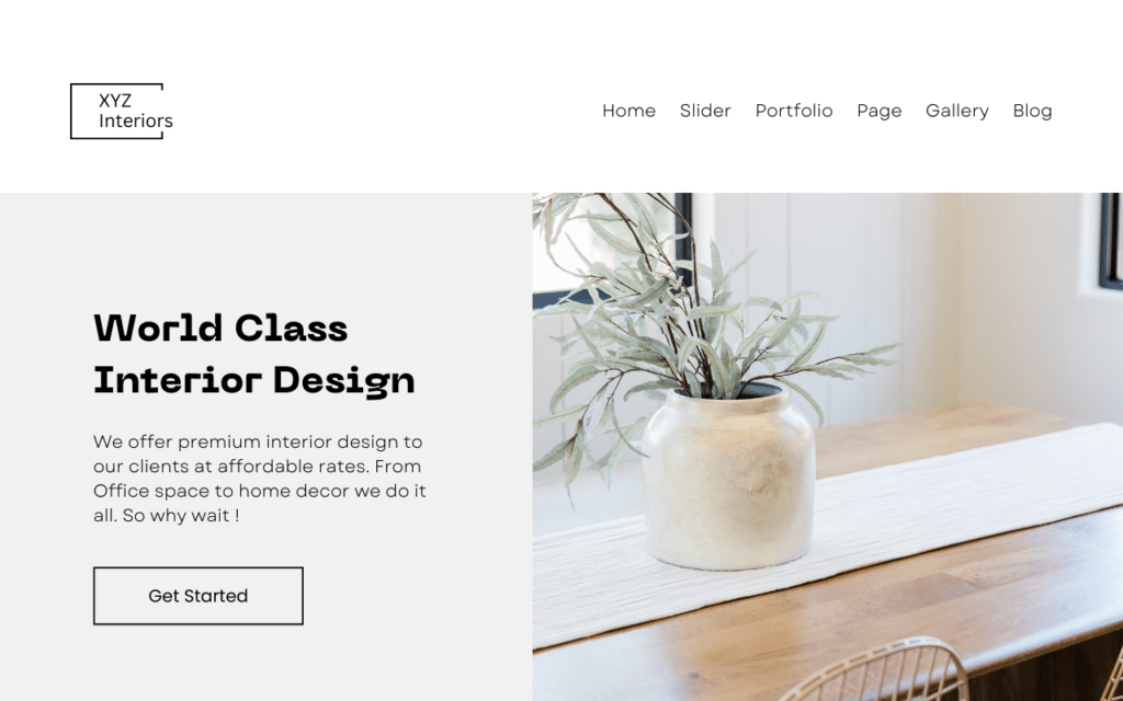 Interior Designer Website Landing Page