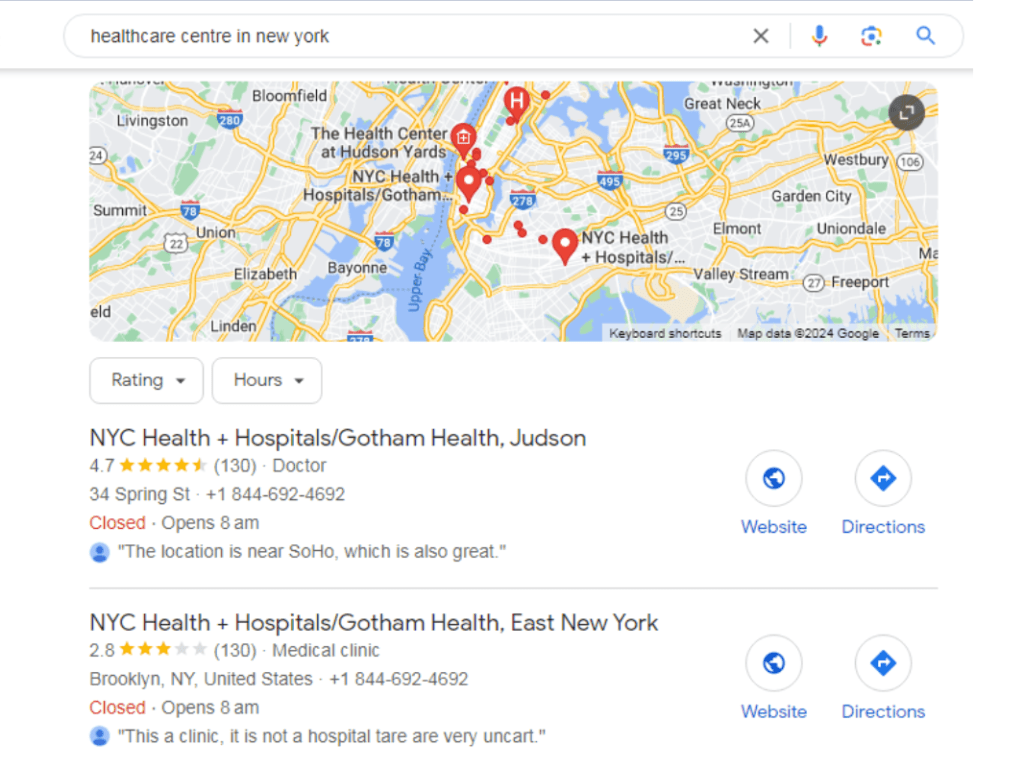 local search SEO for healthcare business