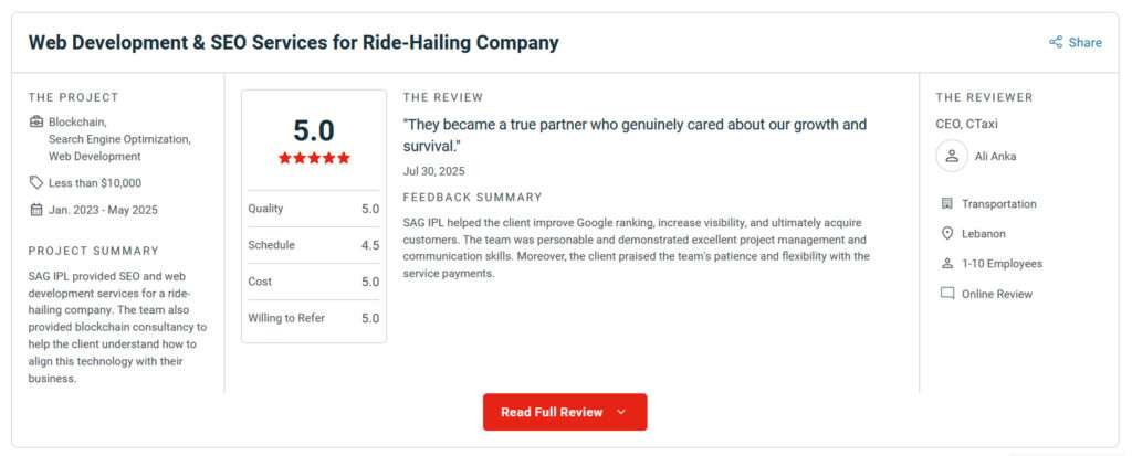 Local SEO Service Client Feedback