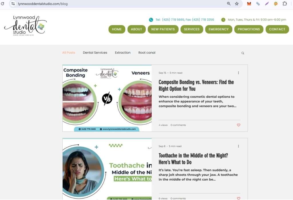 Lynnwood dental studio blog section