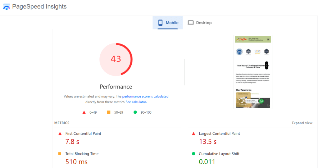 Poor Site (Browsing) Experience