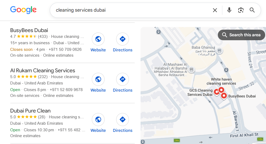 Local SEO for Busybees Cleaning Business